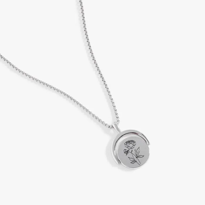 November Birthstone And Flower Flip Charm Necklace Stainless Steel Silver Women Alex And Ani Necklaces November Birthstone And Flower Flip Charm Necklace Stainless Steel Silver Women Alex And Ani Necklaces
