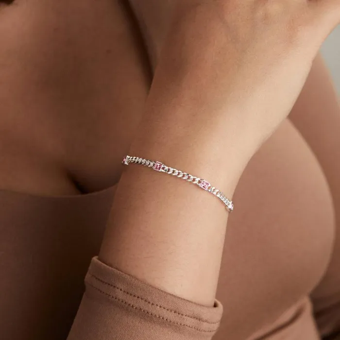 October Birthstone Rose Curb Chain Bracelet Silver Women Alex And Ani Bracelets October Birthstone Rose Curb Chain Bracelet Silver Women Alex And Ani Bracelets