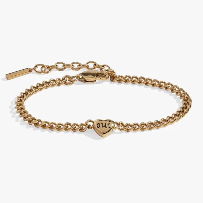 Oui and Non Reversible Heart Inline Bracelet Stainless Steel Gold Women Alex And Ani Heart Oui and Non Reversible Heart Inline Bracelet Stainless Steel Gold Women Alex And Ani Heart