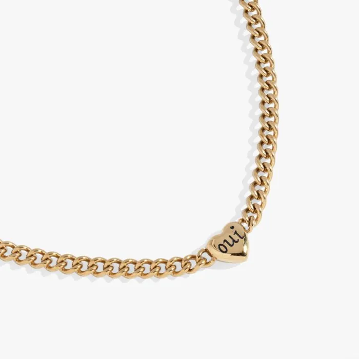 Oui and Non Reversible Heart Inline Necklace Stainless Steel Gold Women Alex And Ani Heart Oui and Non Reversible Heart Inline Necklace Stainless Steel Gold Women Alex And Ani Heart