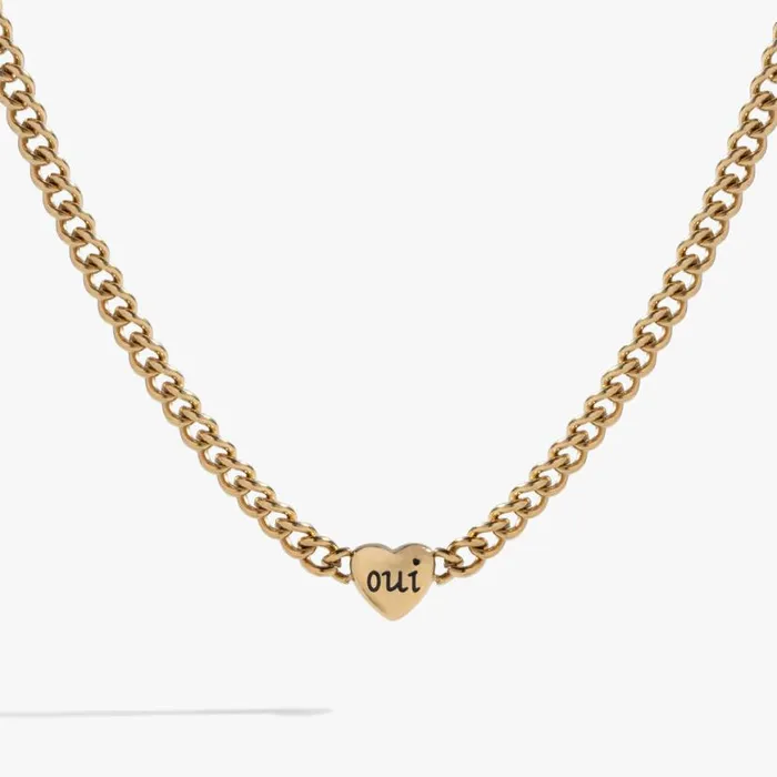 Oui and Non Reversible Heart Inline Necklace Stainless Steel Gold Women Alex And Ani Heart Oui and Non Reversible Heart Inline Necklace Stainless Steel Gold Women Alex And Ani Heart