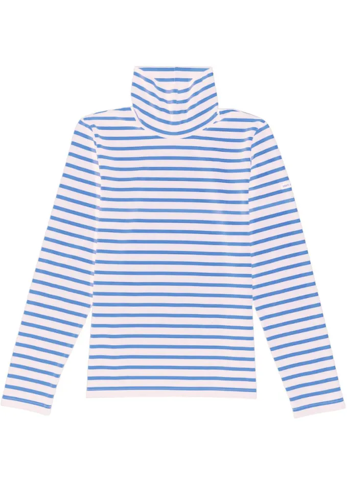 Oural Turtleneck Striped Shirt Stretch Fabric Ivoryoxygenblue Women Saint James Aw24 Oural Turtleneck Striped Shirt Stretch Fabric Ivoryoxygenblue Women Saint James Aw24