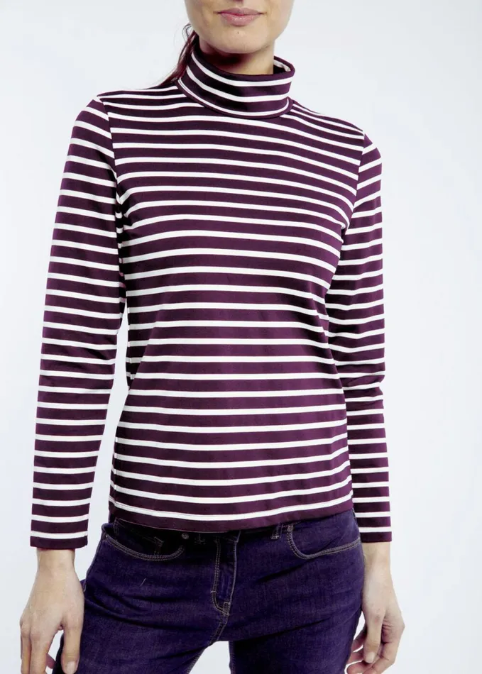Oural Turtleneck Striped Shirt Stretch Fabric Plumivory Women Saint James Breton Striped Shirts Oural Turtleneck Striped Shirt Stretch Fabric Plumivory Women Saint James Breton Striped Shirts