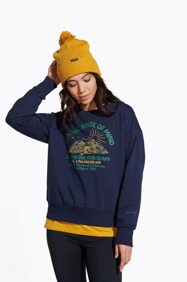 Outside State Of Mind Crew Navy Women Merrell Tops