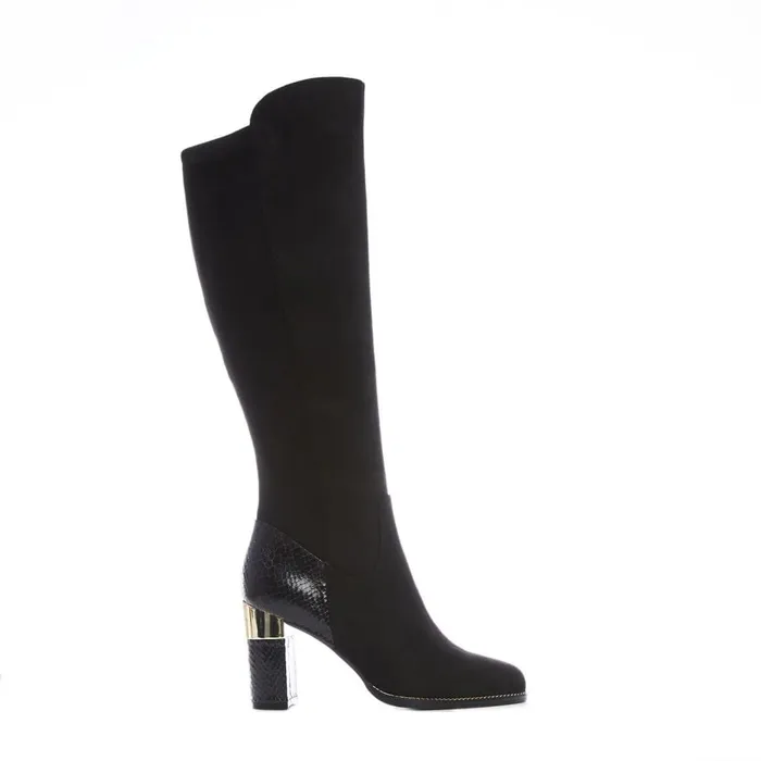 Over The Knee Boots Women Moda In Pelle Shaina Black Alcantara