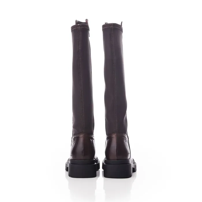 Over The Knee Boots Women Moda In Pelle Shoon Sh Intra Dark Brown Leather Over The Knee Boots Women Moda In Pelle Shoon Sh Intra Dark Brown Leather