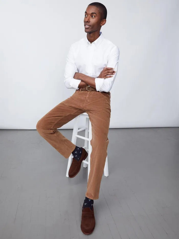 Pants Men JMcLaughlin Parker 5Pocket Straight Pants In Italian Stretch Cord Acorn Pants Men JMcLaughlin Parker 5Pocket Straight Pants In Italian Stretch Cord Acorn
