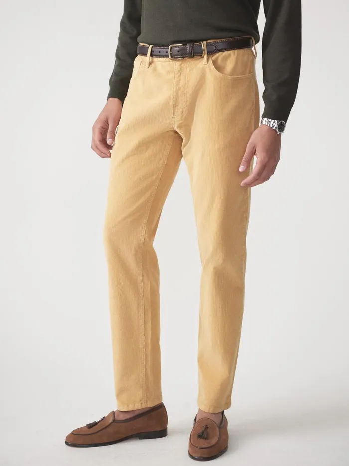 Pants Men JMcLaughlin Parker 5Pocket Straight Pants In Italian Stretch Cord Ochre Pants Men JMcLaughlin Parker 5Pocket Straight Pants In Italian Stretch Cord Ochre