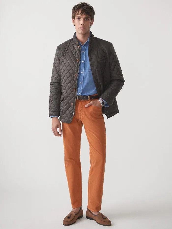 Pants Men JMcLaughlin Parker 5Pocket Straight Pants In Italian Stretch Cord Rust Pants Men JMcLaughlin Parker 5Pocket Straight Pants In Italian Stretch Cord Rust