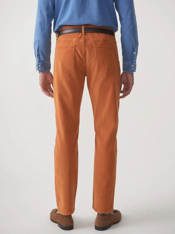 Pants Men JMcLaughlin Parker 5Pocket Straight Pants In Italian Stretch Cord Rust Pants Men JMcLaughlin Parker 5Pocket Straight Pants In Italian Stretch Cord Rust