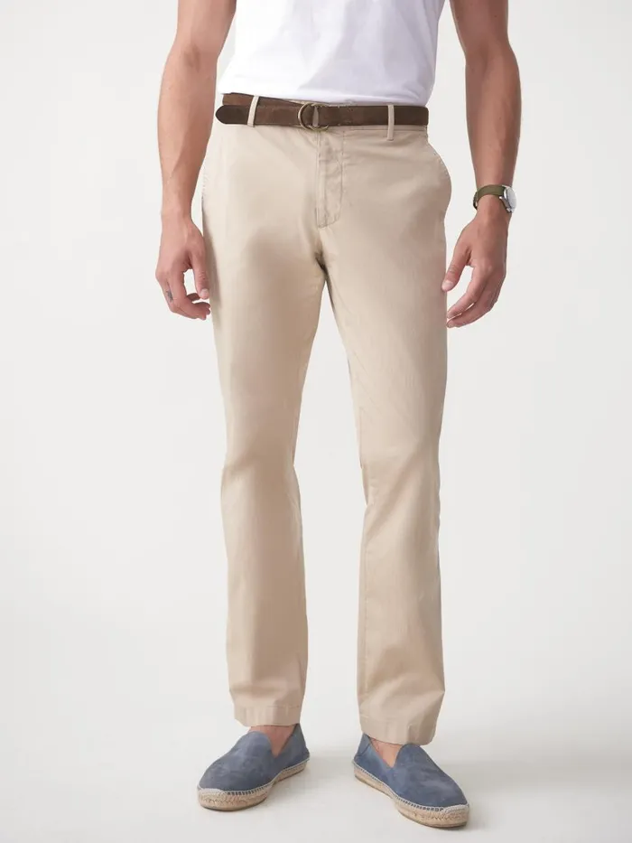 Pants Men JMcLaughlin Taylor StraightFit Chino In Italian Twill Khaki