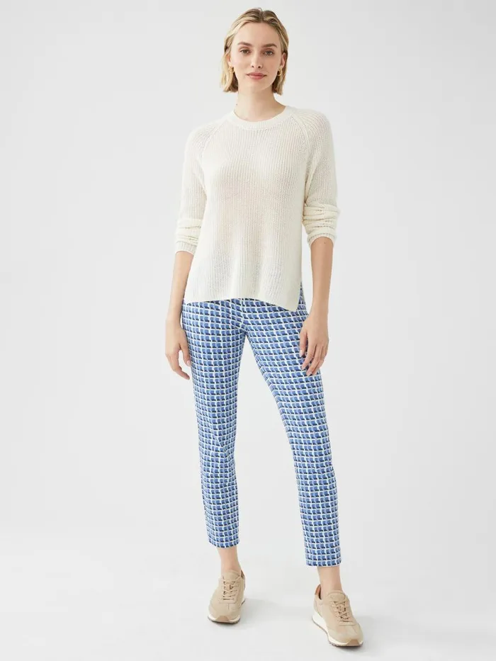 Pants Women JMcLaughlin Newport Capri Pants In Marseilles Geo Light Bluebluenavy