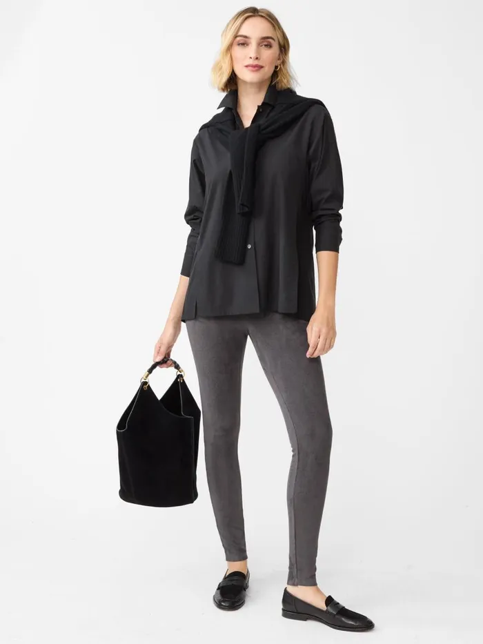 Pants Women JMcLaughlin Suri Faux Suede Leggings Dark Charcoal