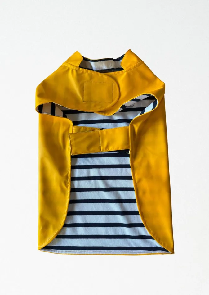 Parisian Pup Raincoat Authentic Waterproof Raincoat For Dogs Yellow Saint James Accessories For Dogs