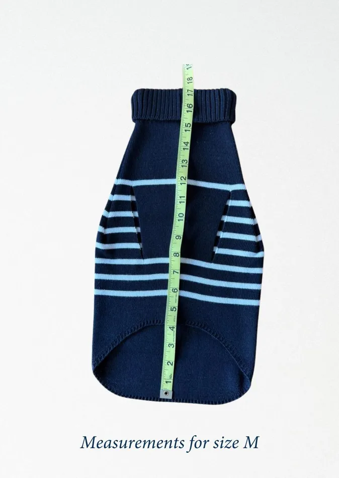 Parisian Pup Sweater Authentic Breton Striped Sweater For Dogs Wool Blend Navyivory Saint James Accessories For Dogs