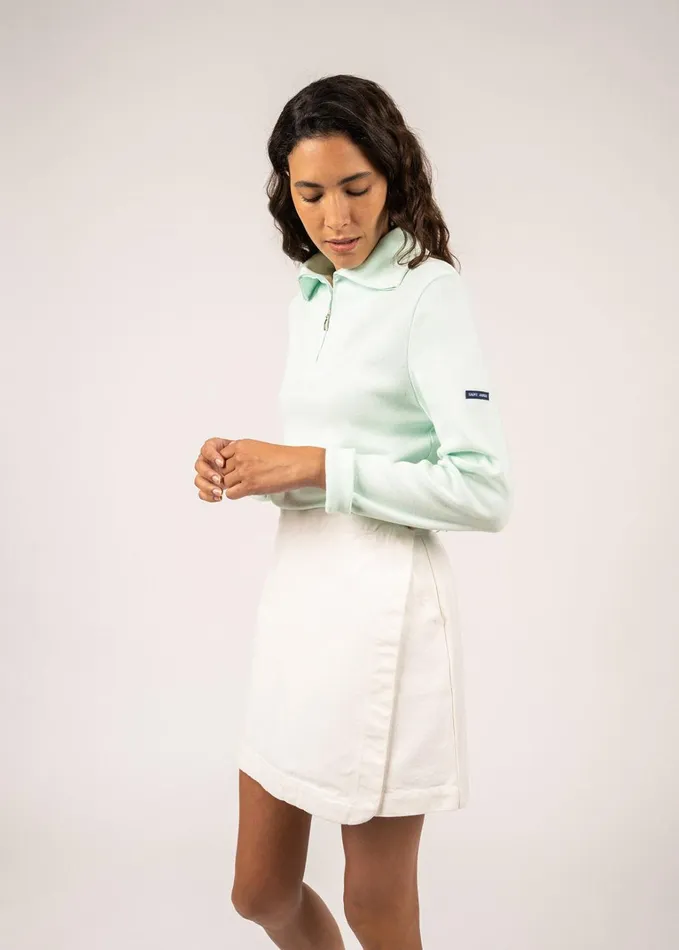 Passerelle Cotton Trucker Sweater Aloevera Women Saint James Breton Sweaters