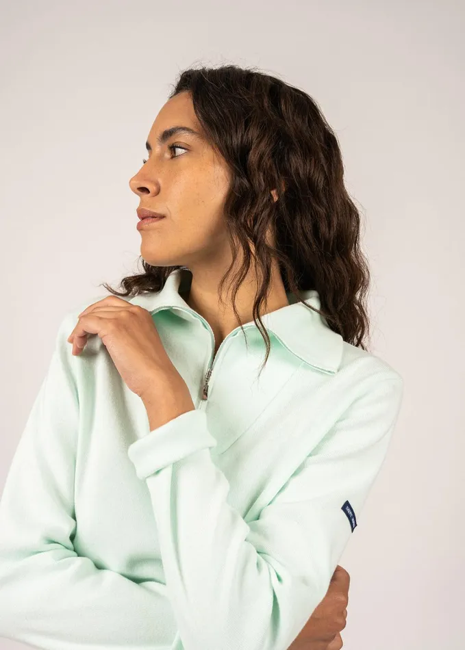 Passerelle Cotton Trucker Sweater Aloevera Women Saint James Breton Sweaters