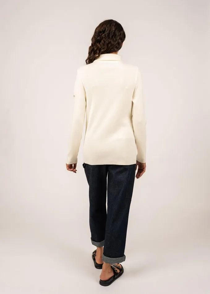 Passerelle Cotton Trucker Sweater Ivory Women Saint James Sweaters Cardigans and Jackets