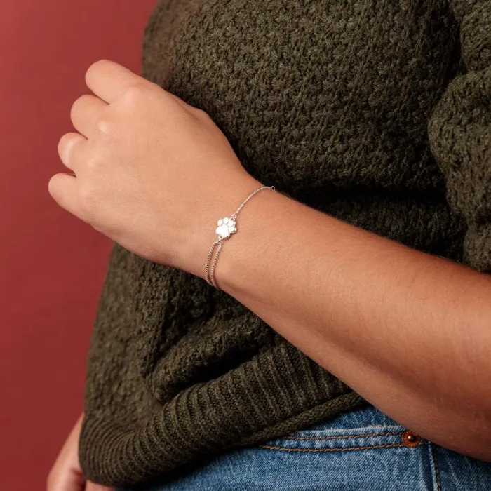 Paw Print Of Love Pull Chain Bracelet Sterling Silver Women Alex And Ani Animals Paw Print Of Love Pull Chain Bracelet Sterling Silver Women Alex And Ani Animals