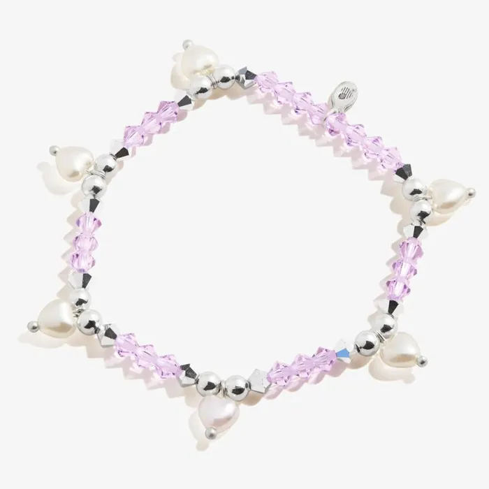 Pearl Hearts Stretch Bracelet Silver Women Alex And Ani Heart