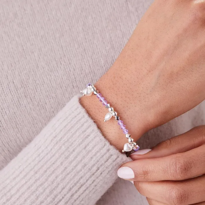 Pearl Hearts Stretch Bracelet Silver Women Alex And Ani Heart Pearl Hearts Stretch Bracelet Silver Women Alex And Ani Heart