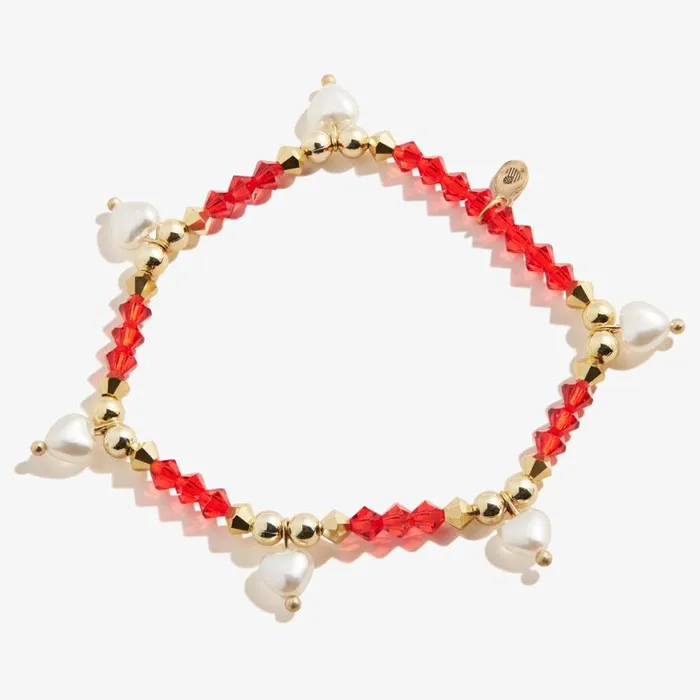 Pearl Hearts Stretch Bracelet Silver Women Alex And Ani Heart Pearl Hearts Stretch Bracelet Silver Women Alex And Ani Heart