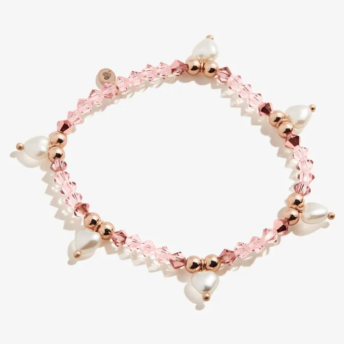 Pearl Hearts Stretch Bracelet Silver Women Alex And Ani Heart Pearl Hearts Stretch Bracelet Silver Women Alex And Ani Heart