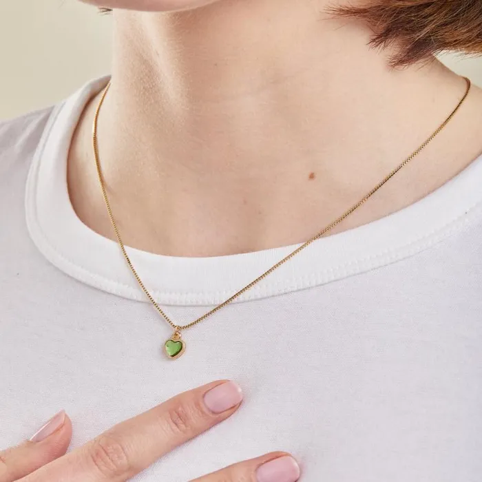 Peridot Heart Necklace August Birthstone Silver Women Alex And Ani Heart Peridot Heart Necklace August Birthstone Silver Women Alex And Ani Heart