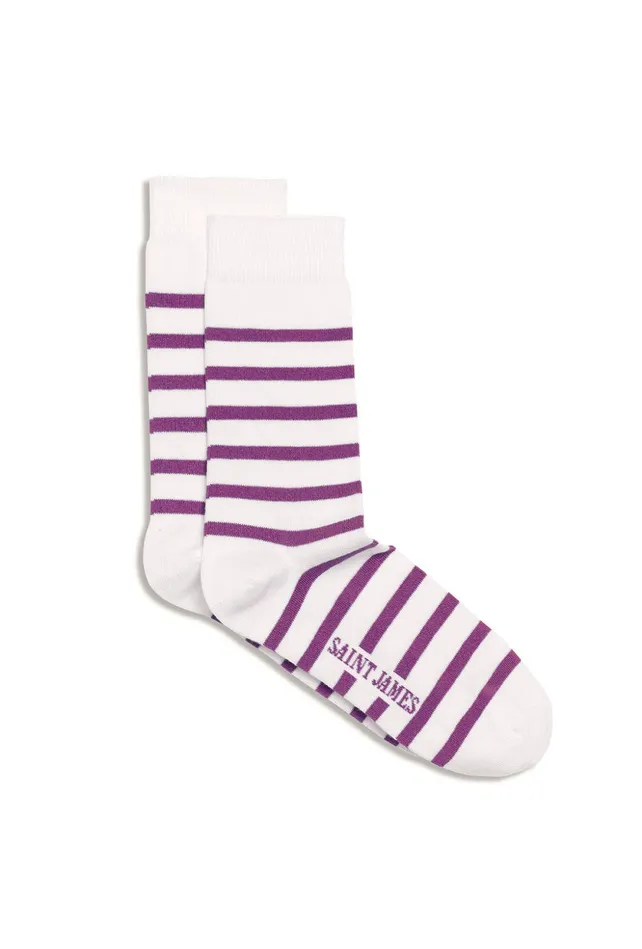 Pieds Rayes Striped Socks Ivoryplum Men Saint James Aw24