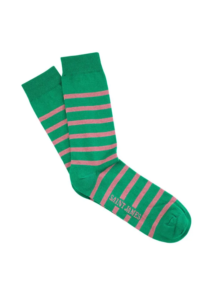 Pieds Rayes Striped Socks Kellygreenpink Men Saint James Aw24