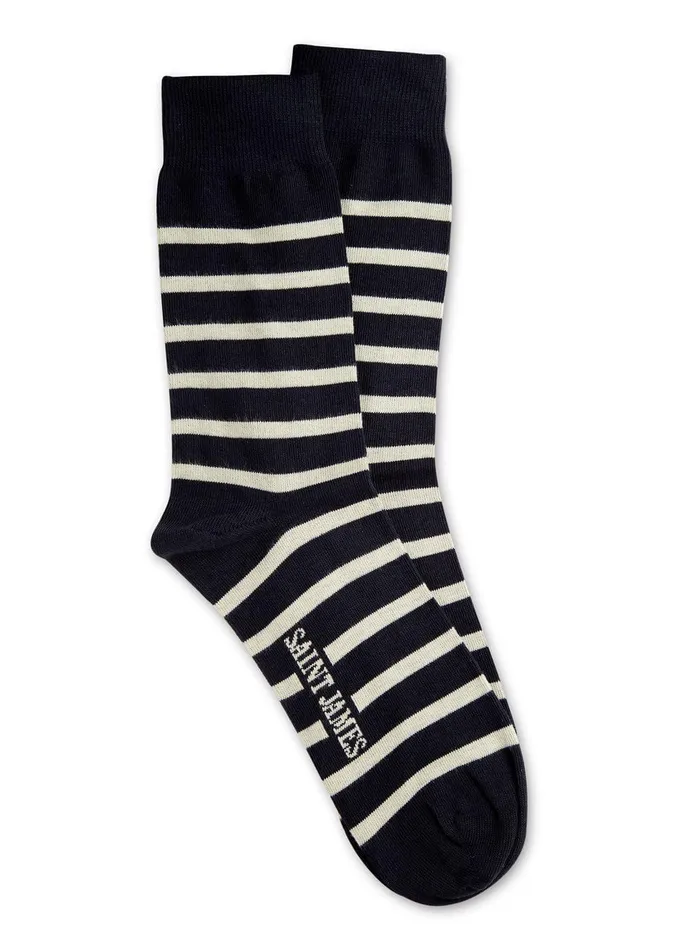 Pieds Rayes Striped Socks Navyecru Men Saint James