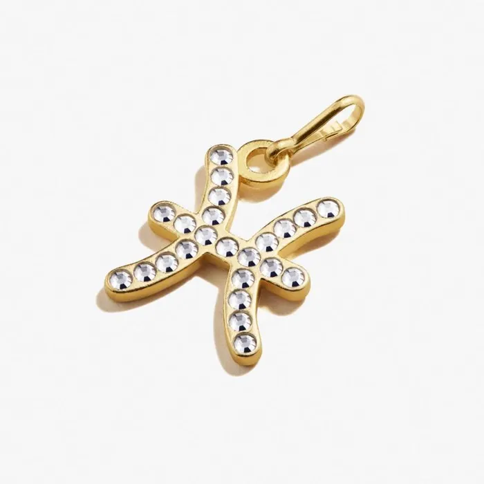 Pisces Zodiac Pav Crystal Charm 14kt Gold Over Sterling Silver Women Alex And Ani Fine Jewelry