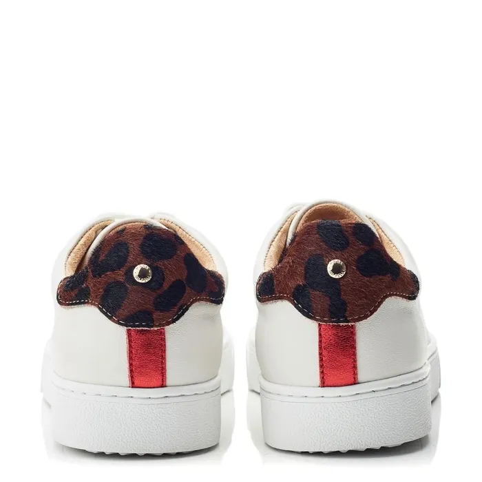 Platform Trainers Women Moda In Pelle Brandie White Leopard Leather