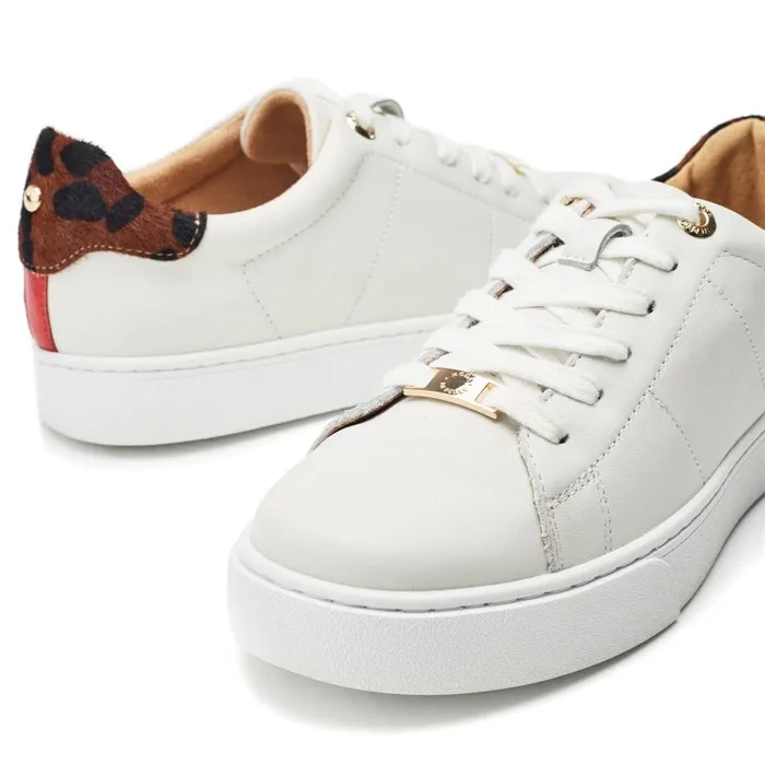 Platform Trainers Women Moda In Pelle Brandie White Leopard Leather