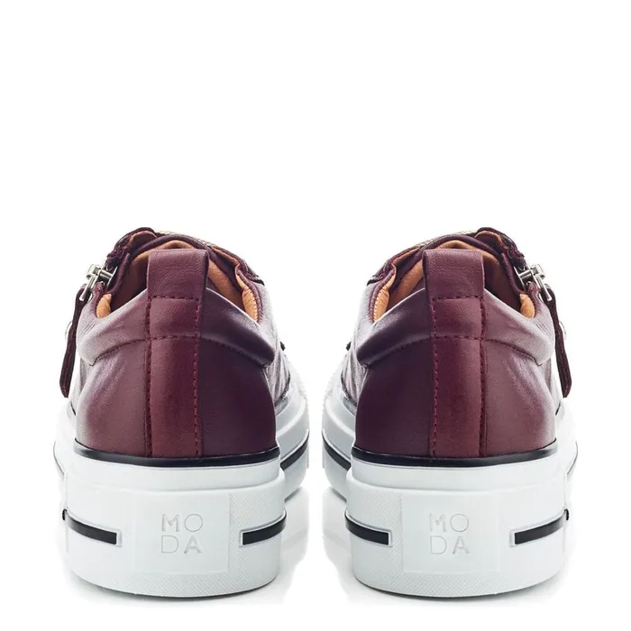 Platform Trainers Women Moda In Pelle Filician Burgundy Leather