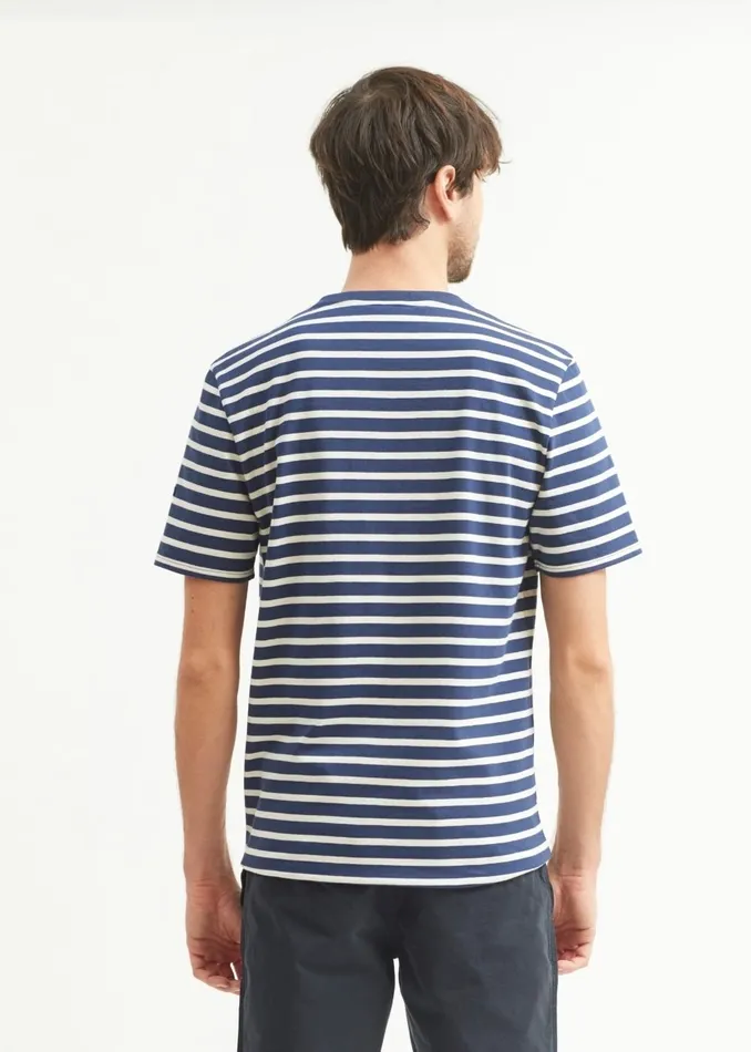 Plouider Breton TShirt Crew Neck 100 Cotton Navyecru Men Saint James Breton Striped Shirts