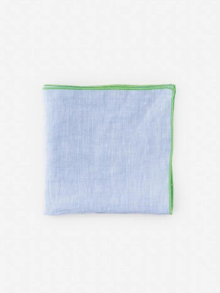 Pocket Squares Men JMcLaughlin Linen Pocket Square Denim Blue