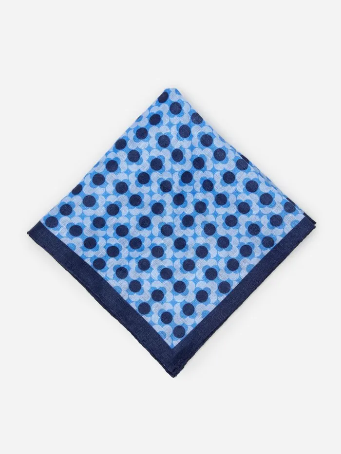 Pocket Squares Men JMcLaughlin Linen Pocket Square In Floral Navyblue