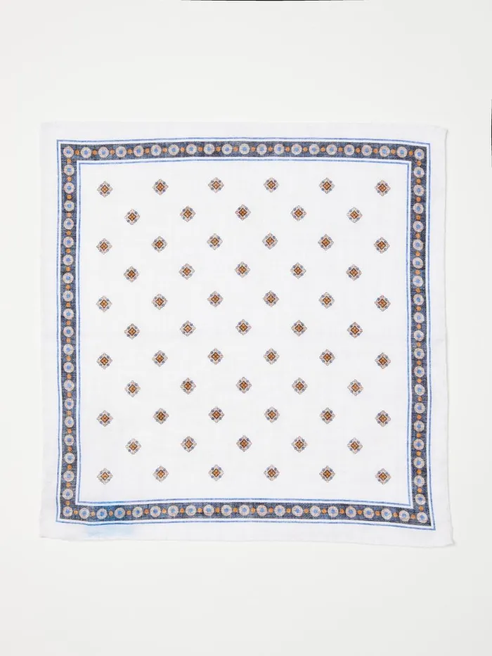 Pocket Squares Men JMcLaughlin Linen Pocket Square In Foulard Off Whitekhaki Pocket Squares Men JMcLaughlin Linen Pocket Square In Foulard Off Whitekhaki