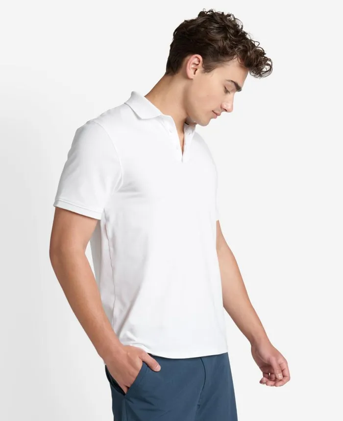 Polos and TShirts Men Kenneth Cole Solid Button Placket Polo White