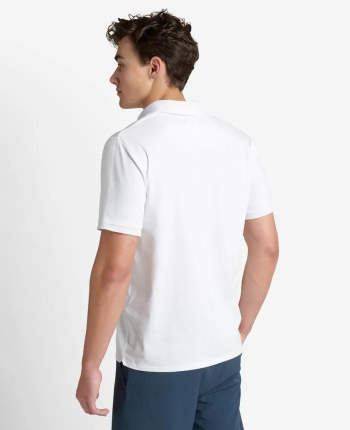 Polos and TShirts Men Kenneth Cole Solid Button Placket Polo White Polos and TShirts Men Kenneth Cole Solid Button Placket Polo White