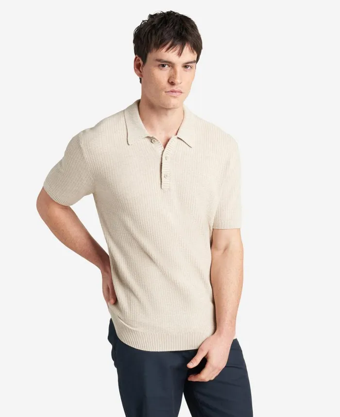 Polos and TShirts Men Kenneth Cole The Sweater Polo Tan Mix