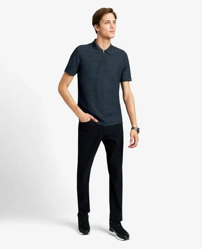 Polos and TShirts Men Kenneth Cole The Zipup Knit Polo Navy Polos and TShirts Men Kenneth Cole The Zipup Knit Polo Navy