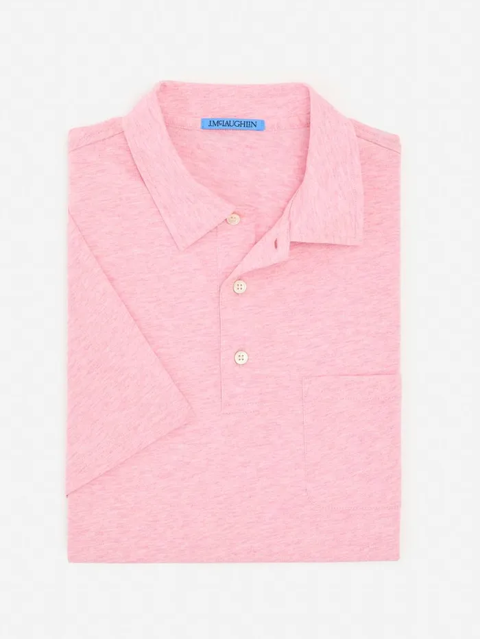 Polos Men JMcLaughlin Callahan Cotton Polo Heather Pink