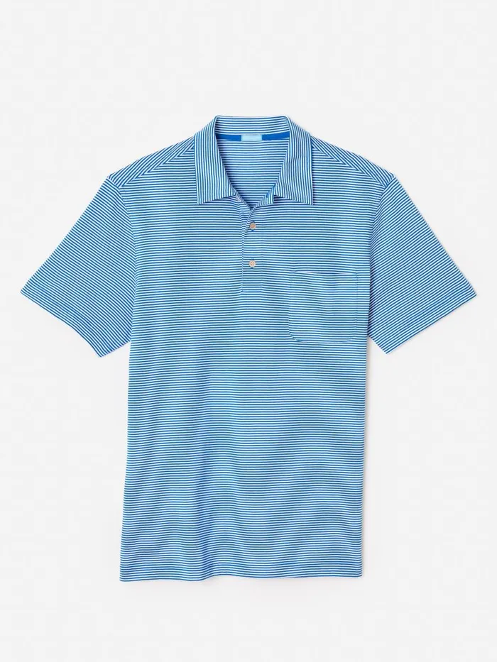 Polos Men JMcLaughlin Callahan Cotton Polo In Stripe French Bluewhite