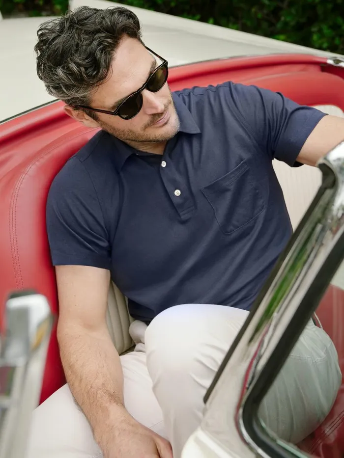 Polos Men JMcLaughlin Callahan Cotton Polo Navy