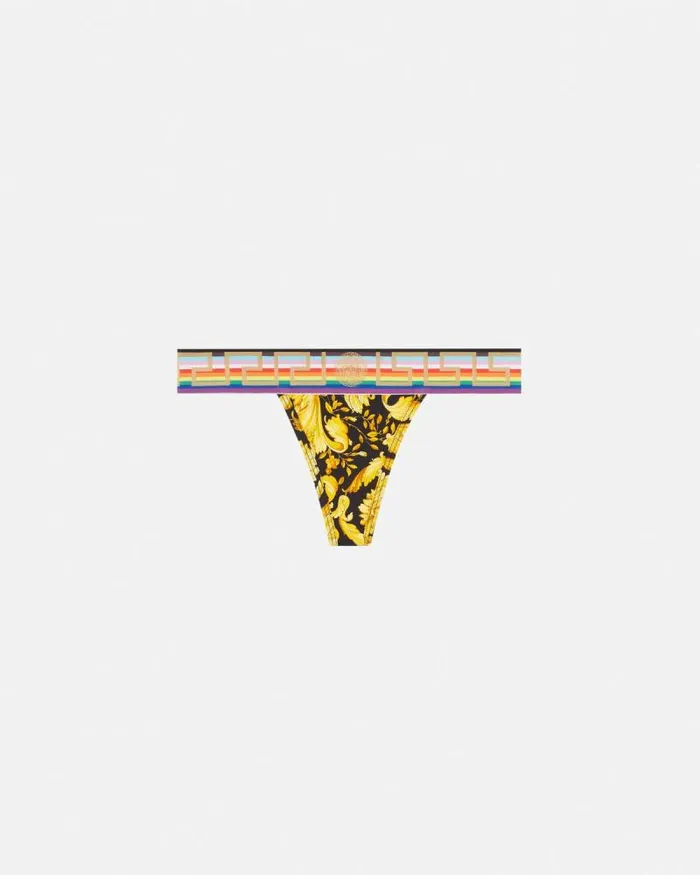 Pride Barocco Thong Blackprint Women Versace Bras and Briefs