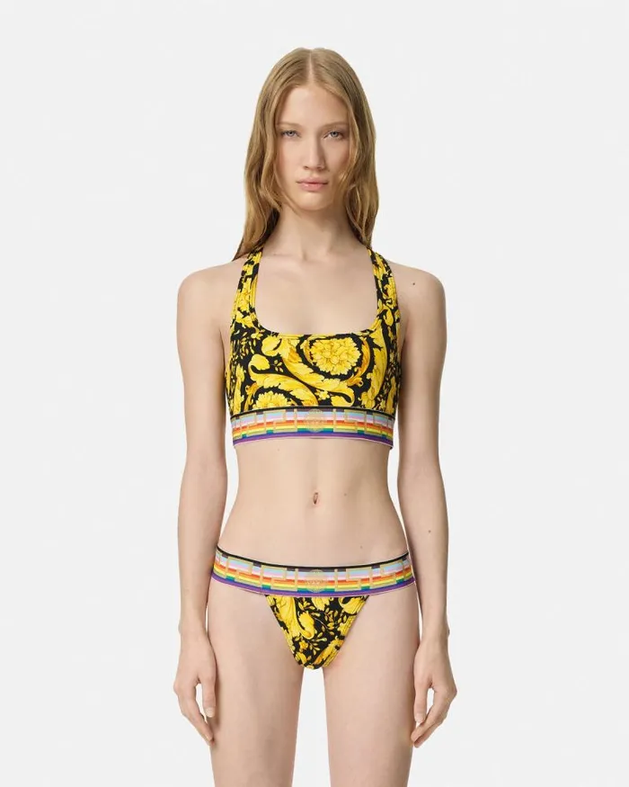 Pride Barocco Thong Blackprint Women Versace Bras and Briefs