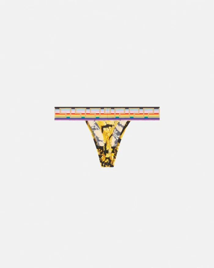 Pride Barocco Thong Blackprint Women Versace Bras and Briefs