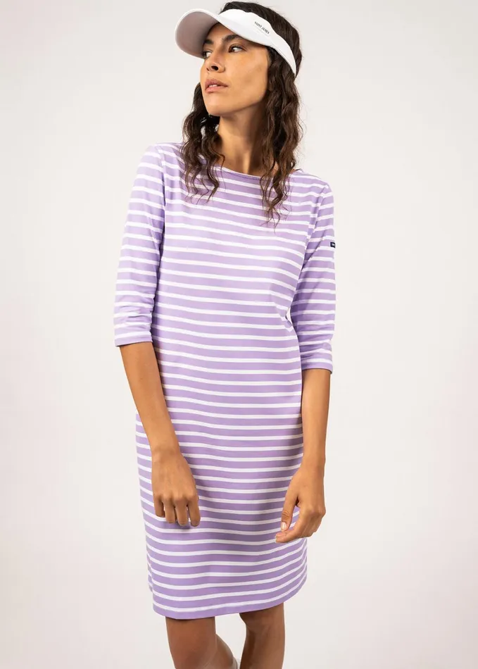 Propriano FormFitting Nautical Stripe Dress AntiUv Stretch Fabric Lilacwhite Women Saint James Dresses Skirts and Pants